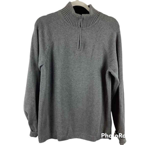 Wilke Rodriguez Gray 1/4 Zip Cotton Sweater - Picture 1 of 4